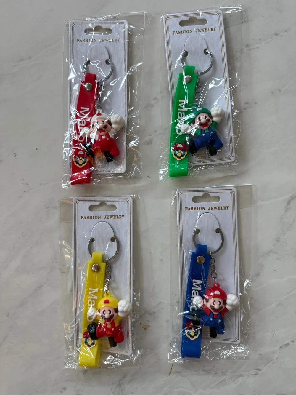 NWT Super Mario Bros 3D Keychain Lot – Set of 4 Collectible Keyrings